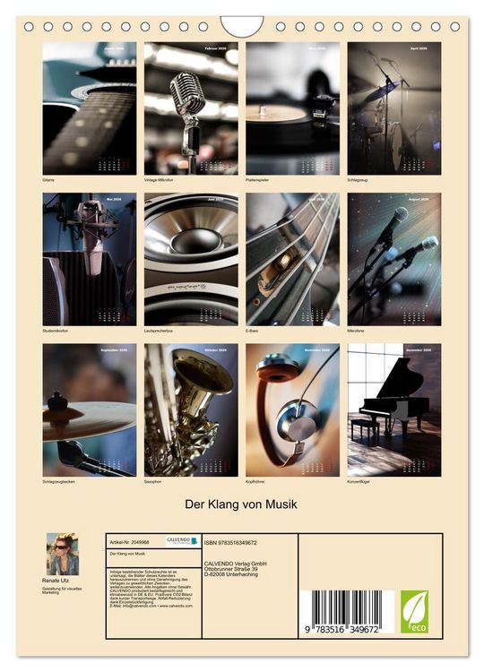 Produktbild: Der Klang von Musik (Wandkalender 2026 DIN A4 hoch), CALVENDO Monatskalender