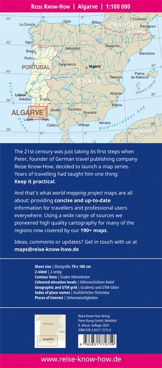 Produktbild: Reise Know-How Landkarte Algarve (1:100.000)