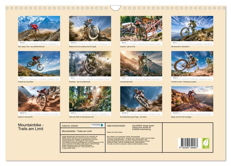 Produktbild: Mountainbike - Trails am Limit (Wandkalender 2027 DIN A3 quer), CALVENDO Monatskalender