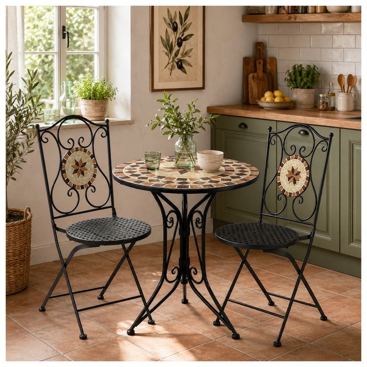 Produktbild: HTI-Living Gartenstuhl 2er-Set Metall Schwarz Kairo Gartenstuhl 2er-Set Metall Schwarz Kairo