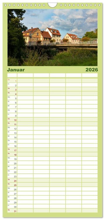 Produktbild: Familienplaner 2026 - In und um Ostheim vor der Rh&ouml;n mit 5 Spalten (Wandkalender, 21 x 45 cm) CALVENDO