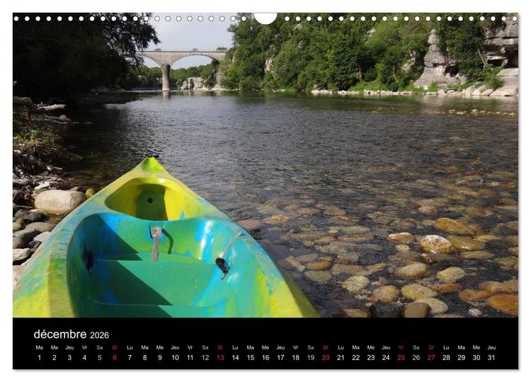 Produktbild: Ard&egrave;che - Randonn&eacute;e & Kayak (Calendrier mural 2026 DIN A3 vertical), CALVENDO calendrier mensuel