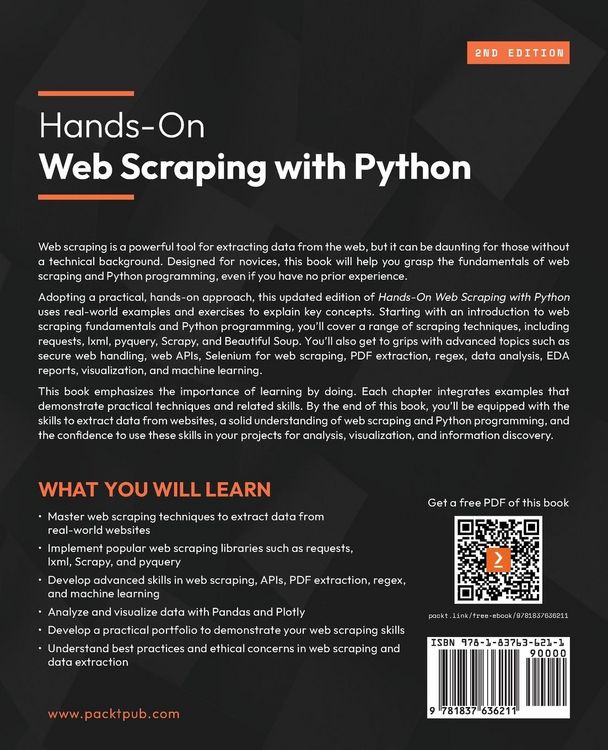 Produktbild: Hands-On Web Scraping with Python - Second Edition