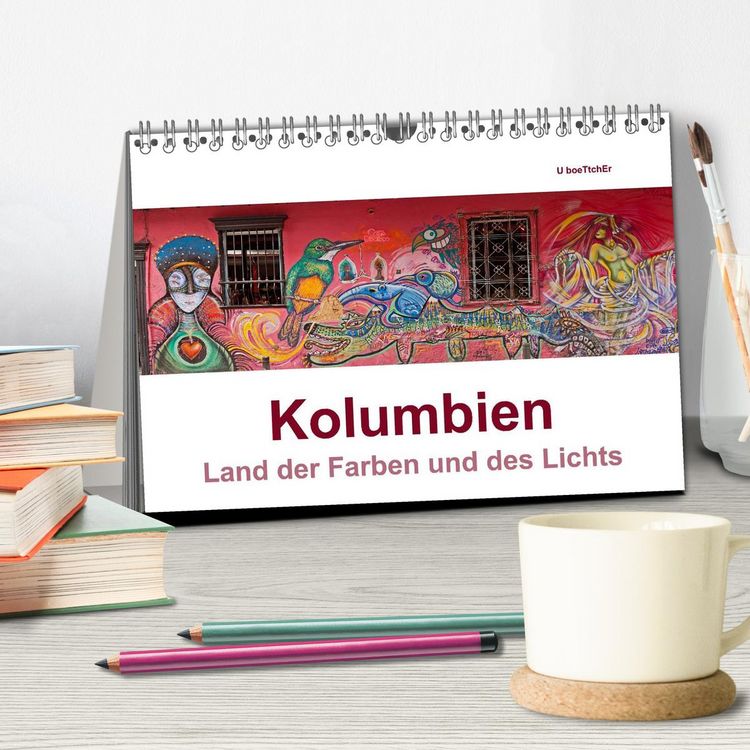 Produktbild: Kolumbien - Land der Farben und des Lichts (Tischkalender 2026 DIN A5 quer), CALVENDO Monatskalender
