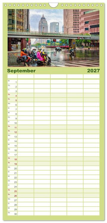 Produktbild: Familienplaner 2027 - Taipeh, Hauptstadt von Taiwan mit 5 Spalten (Wandkalender, 21 x 45 cm) CALVENDO