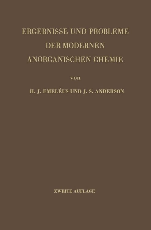 Produktbild: Ergebnisse und Probleme der Modernen Anorganischen Chemie