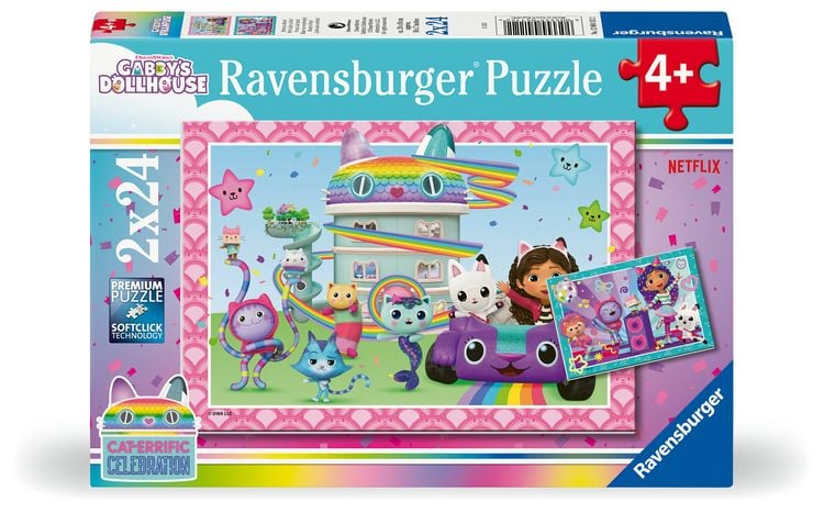 Produktbild: Kinderpuzzle 2x24 Teile - Gabby's Dollhouse - Bereit zu feiern!