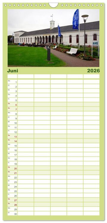 Produktbild: Familienplaner 2026 - Norderney. Meine ostfriesische Insel mit 5 Spalten (Wandkalender, 21 x 45 cm) CALVENDO