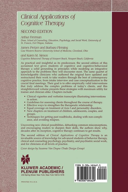 Produktbild: Clinical Applications of Cognitive Therapy
