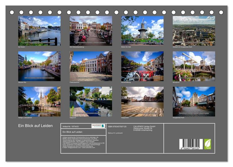 Produktbild: Ein Blick auf Leiden (Tischkalender 2026 DIN A5 quer), CALVENDO Monatskalender
