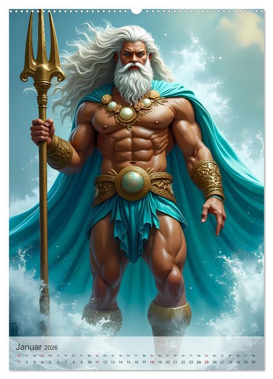 Produktbild: Griechische Mythologie - G&ouml;tter, Helden und Monster (hochwertiger Premium Wandkalender 2026 DIN A2 hoch), Kunstdruck in Hochglanz