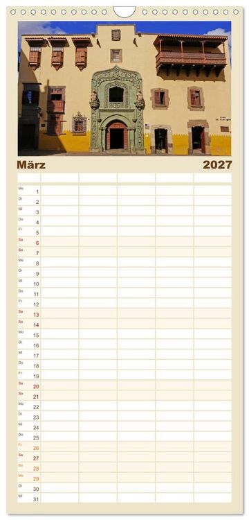 Produktbild: Familienplaner 2027 - Bet&ouml;rendes Gran Canaria mit 5 Spalten (Wandkalender, 21 x 45 cm) CALVENDO
