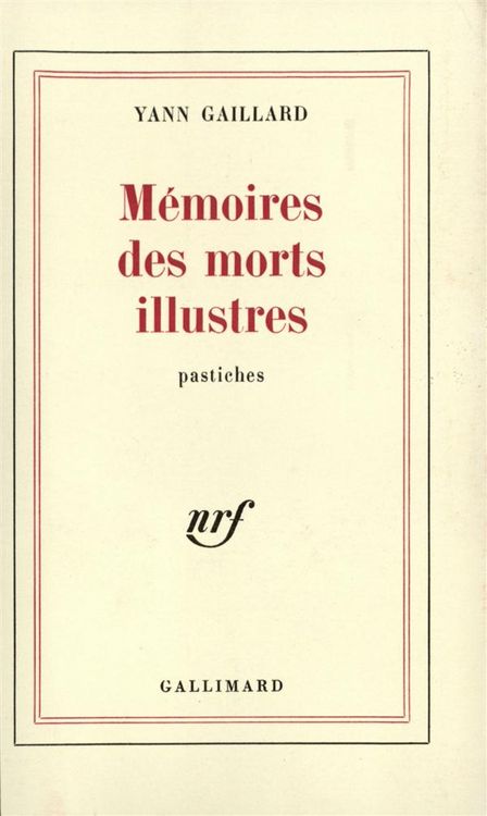 Produktbild: M&eacute;moires des morts illustres