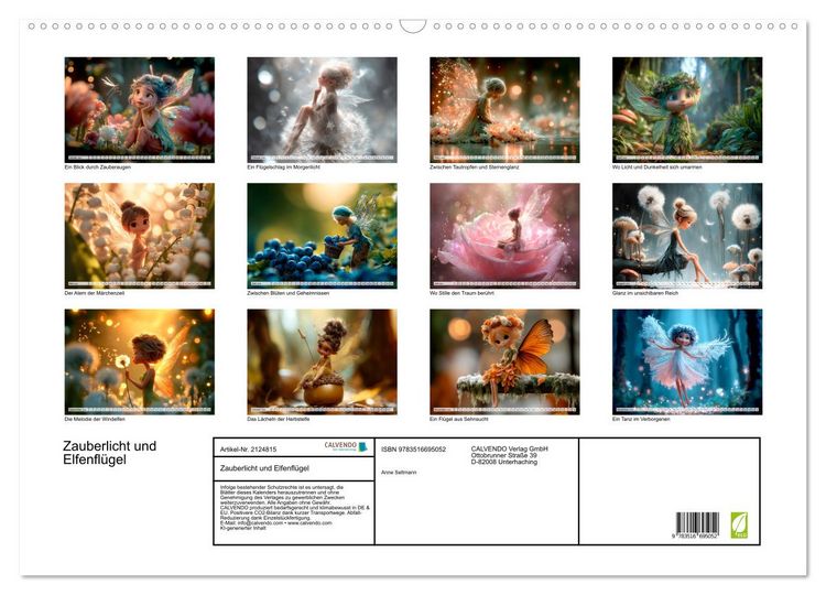 Produktbild: Zauberlicht und Elfenfl&uuml;gel (Wandkalender 2026 DIN A2 quer), CALVENDO Monatskalender