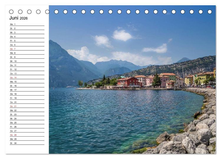 Produktbild: WUNDERBARER GARDASEE Riva del Garda und Torbole (Tischkalender 2026 DIN A5 quer), CALVENDO Monatskalender
