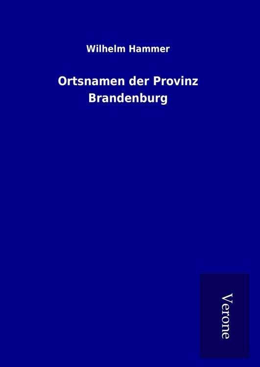 Produktbild: Ortsnamen der Provinz Brandenburg