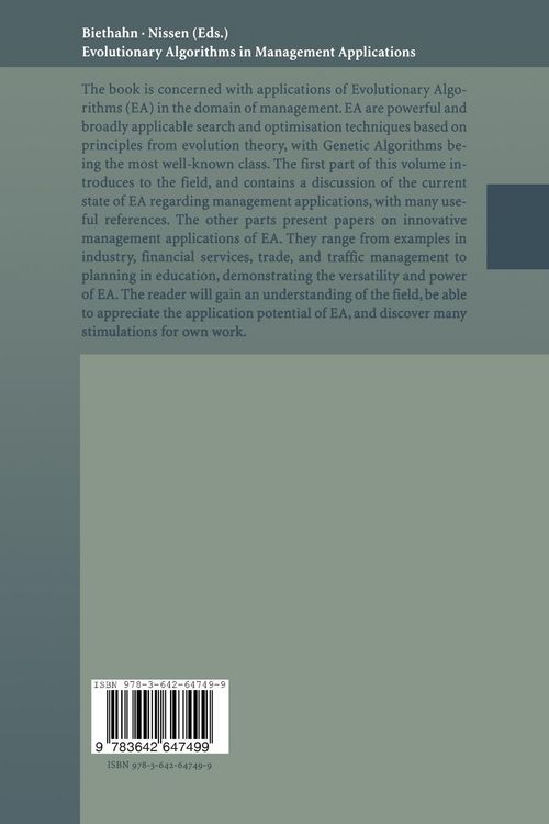 Produktbild: Evolutionary Algorithms in Management Applications