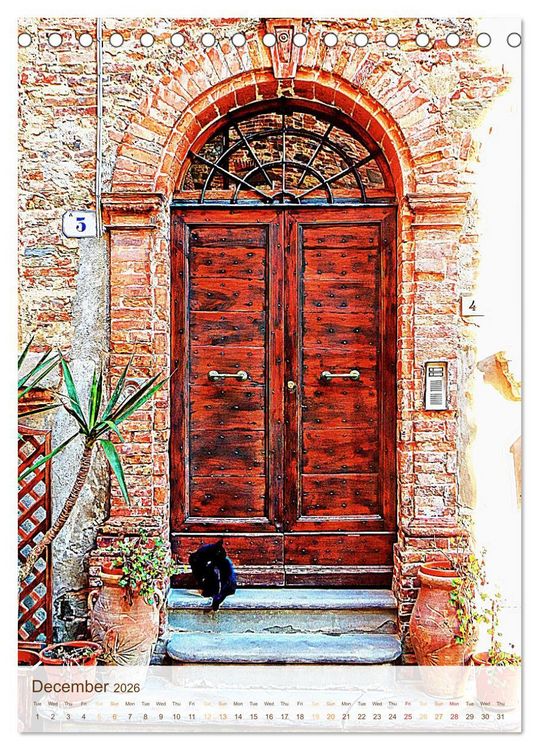 Produktbild: Umbrian Doorways (Desk Calendar 2026 DIN A5 portrait), CALVENDO 12 Month DeskCalendar