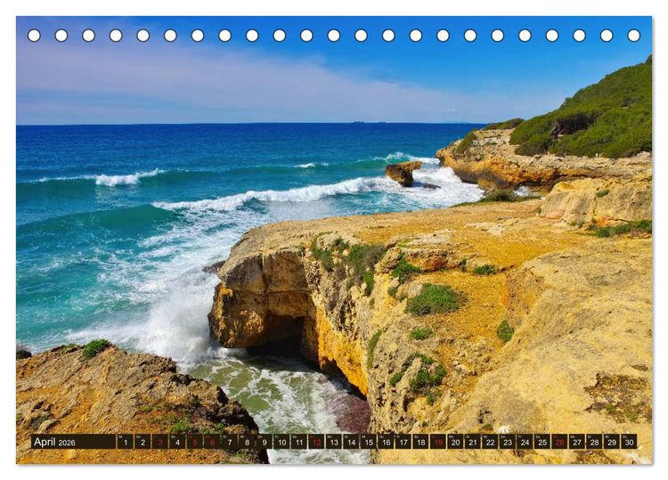 Produktbild: Costa de Ponent - Unterwegs zwischen Barcelona und Tarragona (Tischkalender 2026 DIN A5 quer), CALVENDO Monatskalender