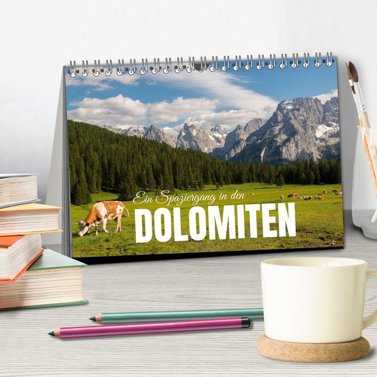 Produktbild: Ein Spaziergang in den Dolomiten (Tischkalender 2026 DIN A5 quer), CALVENDO Monatskalender