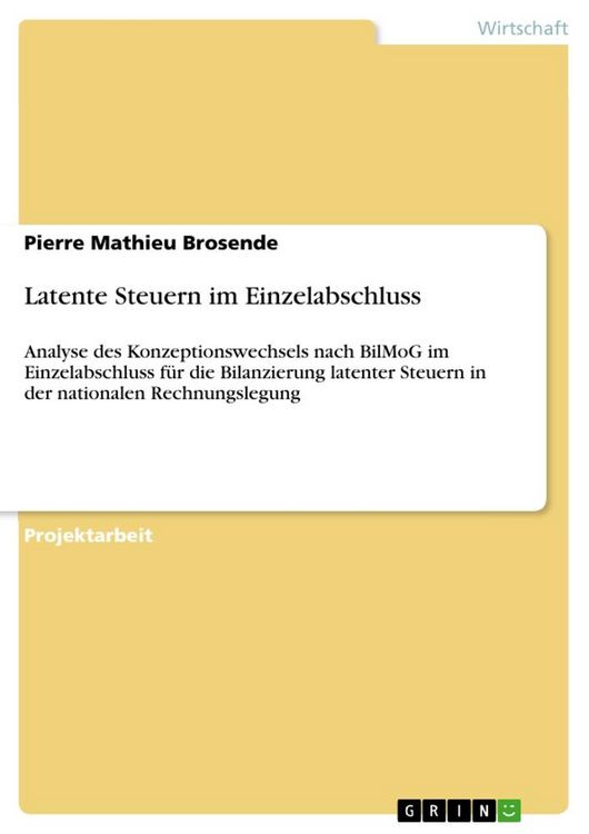 Produktbild: Latente Steuern im Einzelabschluss