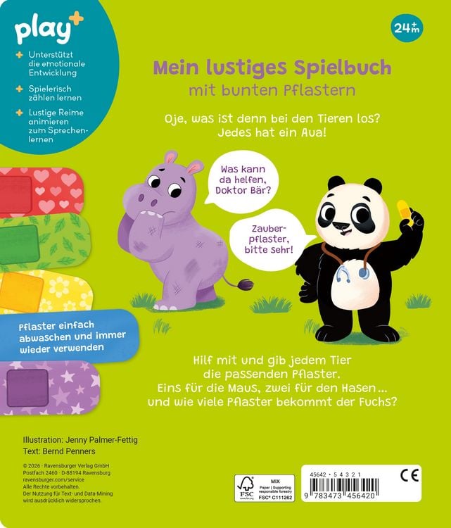 Produktbild: Play+ Mein lustiges Spielbuch Pflaster her, sagt Doktor B&auml;r - ab 2 Jahre