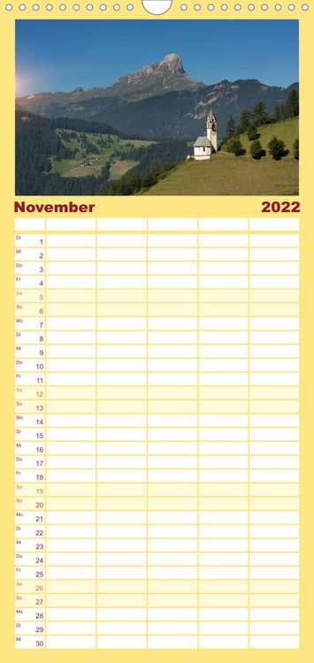 Produktbild: Familienplaner Typisch S&uuml;dtirol (Wandkalender 2022 , 21 cm x 45 cm, hoch)
