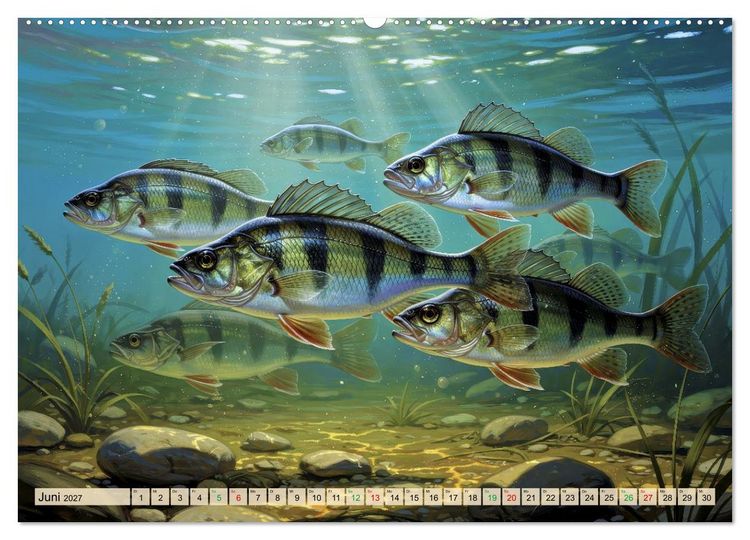 Produktbild: Barsche im See (Wandkalender 2027 DIN A2 quer), CALVENDO Monatskalender