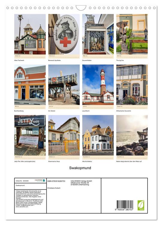 Produktbild: Swakopmund (Wandkalender 2026 DIN A3 hoch), CALVENDO Monatskalender