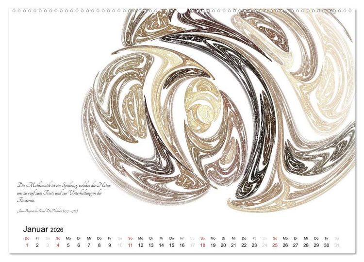 Produktbild: Mathematik - Grafiken und Zitate 2026 (Wandkalender 2026 DIN A2 quer), CALVENDO Monatskalender