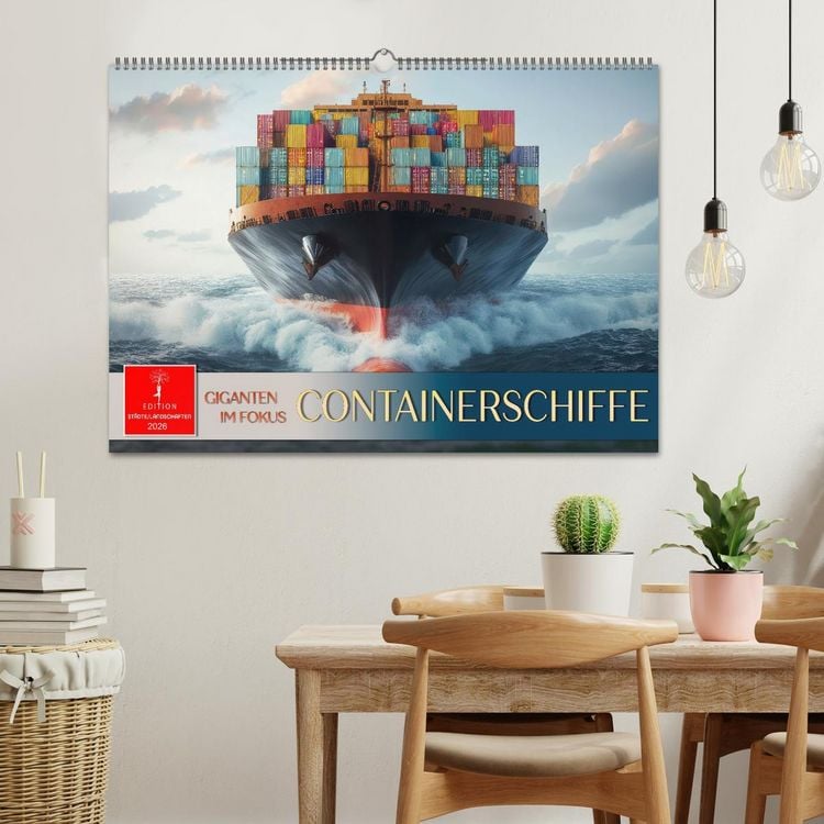 Produktbild: Containerschiffe - Giganten im Fokus (Wandkalender 2026 DIN A2 quer), CALVENDO Monatskalender