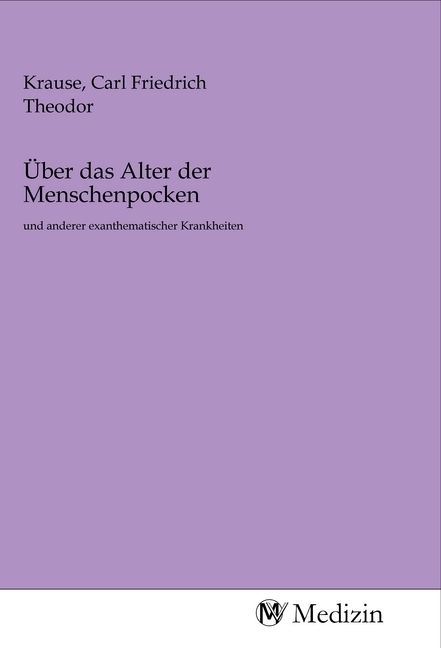 Produktbild: &Uuml;ber das Alter der Menschenpocken