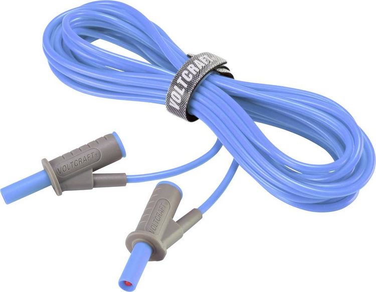 Produktbild: VOLTCRAFT MSB-501 Sicherheits-Messleitung Lamellenstecker 4 mm Lamellenstecker 4 mm 5.00 m Blau 1 St.