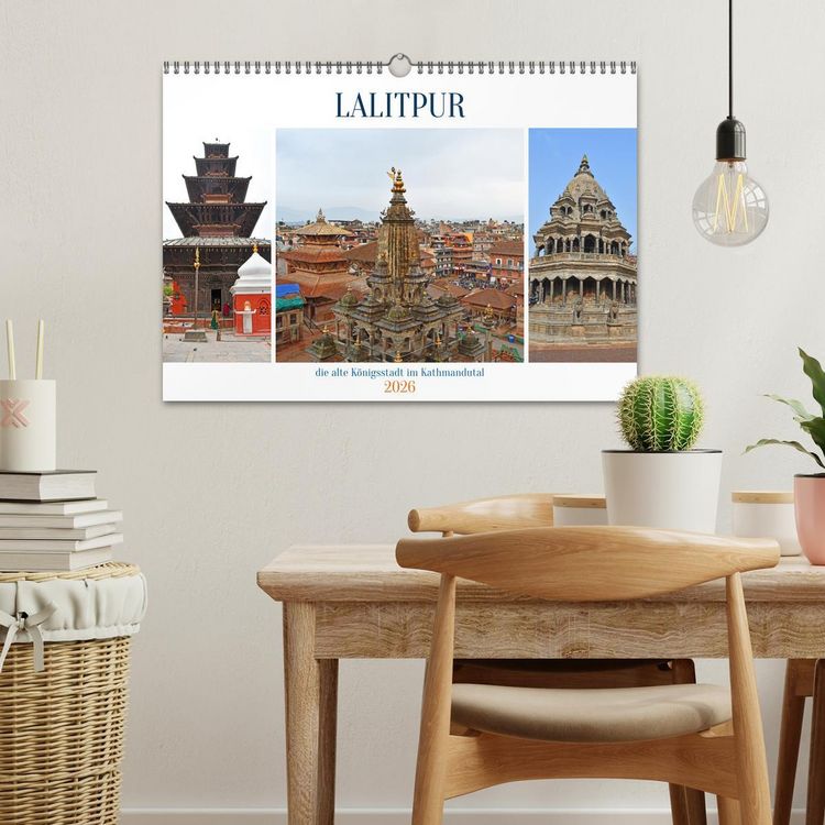 Produktbild: LALITPUR, die alte K&ouml;nigsstadt (Wandkalender 2026 DIN A3 quer), CALVENDO Monatskalender