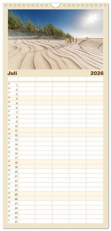 Produktbild: Familienplaner 2026 - St. Peter-Ording mit 5 Spalten (Wandkalender, 21 x 45 cm) CALVENDO