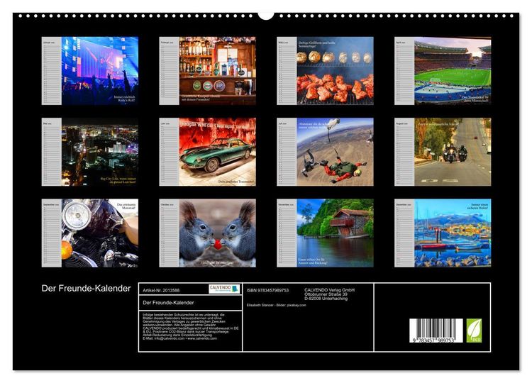 Produktbild: Der Freunde-Kalender (hochwertiger Premium Wandkalender 2026 DIN A2 quer), Kunstdruck in Hochglanz