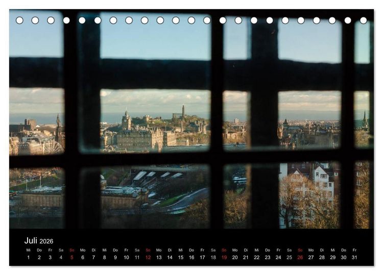 Produktbild: EDINBURGH. Blick. Licht. Wetter. (Tischkalender 2026 DIN A5 quer), CALVENDO Monatskalender