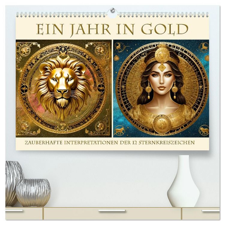 Produktbild: Ein Jahr in Gold (hochwertiger Premium Wandkalender 2026 DIN A2 quer), Kunstdruck in Hochglanz
