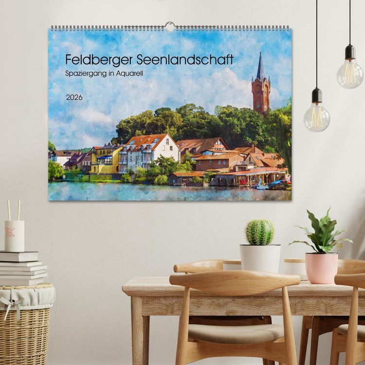 Produktbild: Feldberger Seenlandschaft - Spaziergang in Aquarell (Wandkalender 2026 DIN A2 quer), CALVENDO Monatskalender
