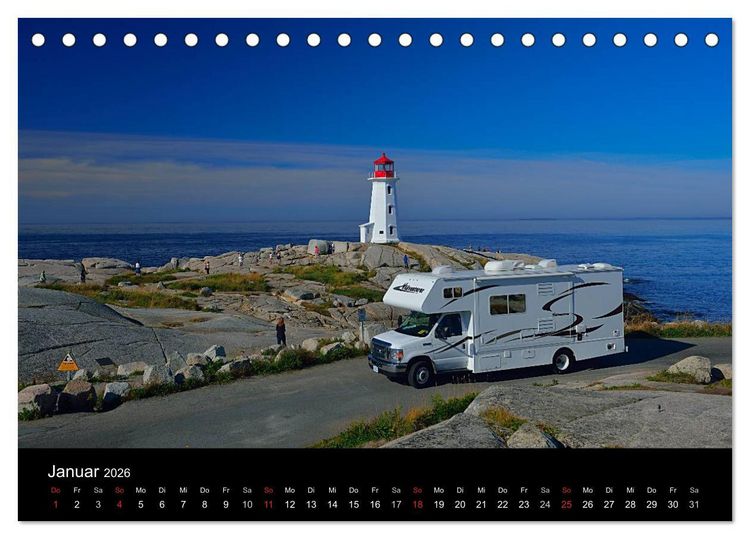 Produktbild: KANADA - Mit Campmobil quer durch (Tischkalender 2026 DIN A5 quer), CALVENDO Monatskalender