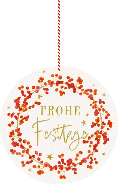 Produktbild: Weihnachtskarte mit Anh&auml;nger &ndash; Frohe Festtage