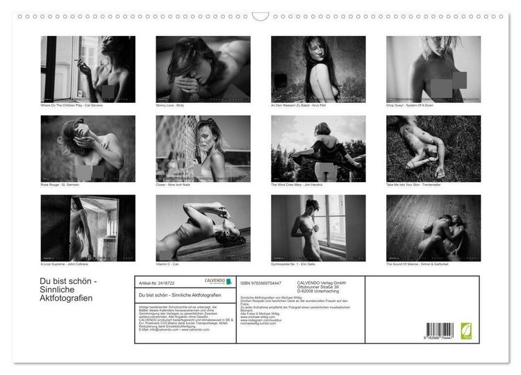 Produktbild: Du bist sch&ouml;n - Sinnliche Aktfotografien (Wandkalender 2027 DIN A2 quer), CALVENDO Monatskalender