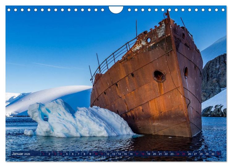 Produktbild: Antarktis Gletscher, Robben, Pinguine (Wandkalender 2026 DIN A4 quer), CALVENDO Monatskalender
