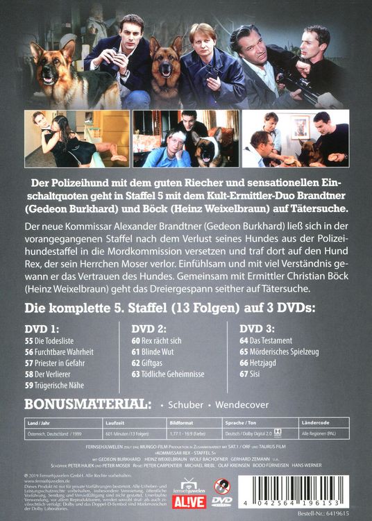 Produktbild: Kommissar Rex - Die komplette 5. Staffel [3 DVDs]