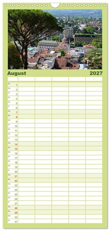 Produktbild: Familienplaner 2027 - Spaziergang in Meran mit 5 Spalten (Wandkalender, 21 x 45 cm) CALVENDO
