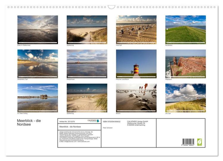 Produktbild: Meerblick - die Nordsee (Wandkalender 2027 DIN A2 quer), CALVENDO Monatskalender
