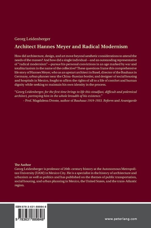 Produktbild: Architect Hannes Meyer and Radical Modernism