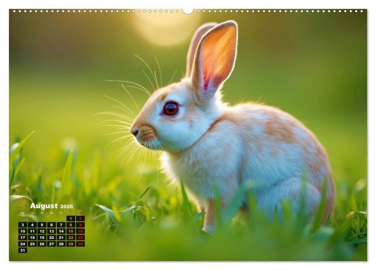 Produktbild: Kuschelige Kaninchen (Wandkalender 2026 DIN A2 quer), CALVENDO Monatskalender
