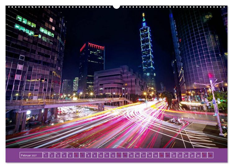 Produktbild: Metropolen - Asiens sch&ouml;nste St&auml;dte bei Nacht (Wandkalender 2027 DIN A2 quer), CALVENDO Monatskalender