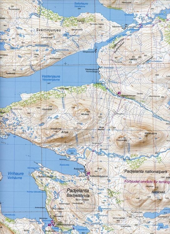 Produktbild: Fj&auml;llkartan 1 : 100 000 BD10 Sareks Nationalpark Bergwanderkarte